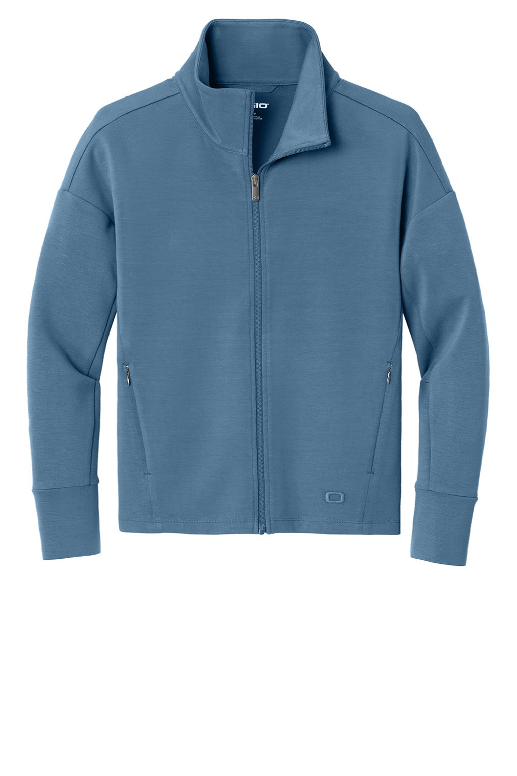 Ogio LOG860 Womens Transcend Full Zip Sweatshirt w/ Pockets Mist Blue Flat Front
