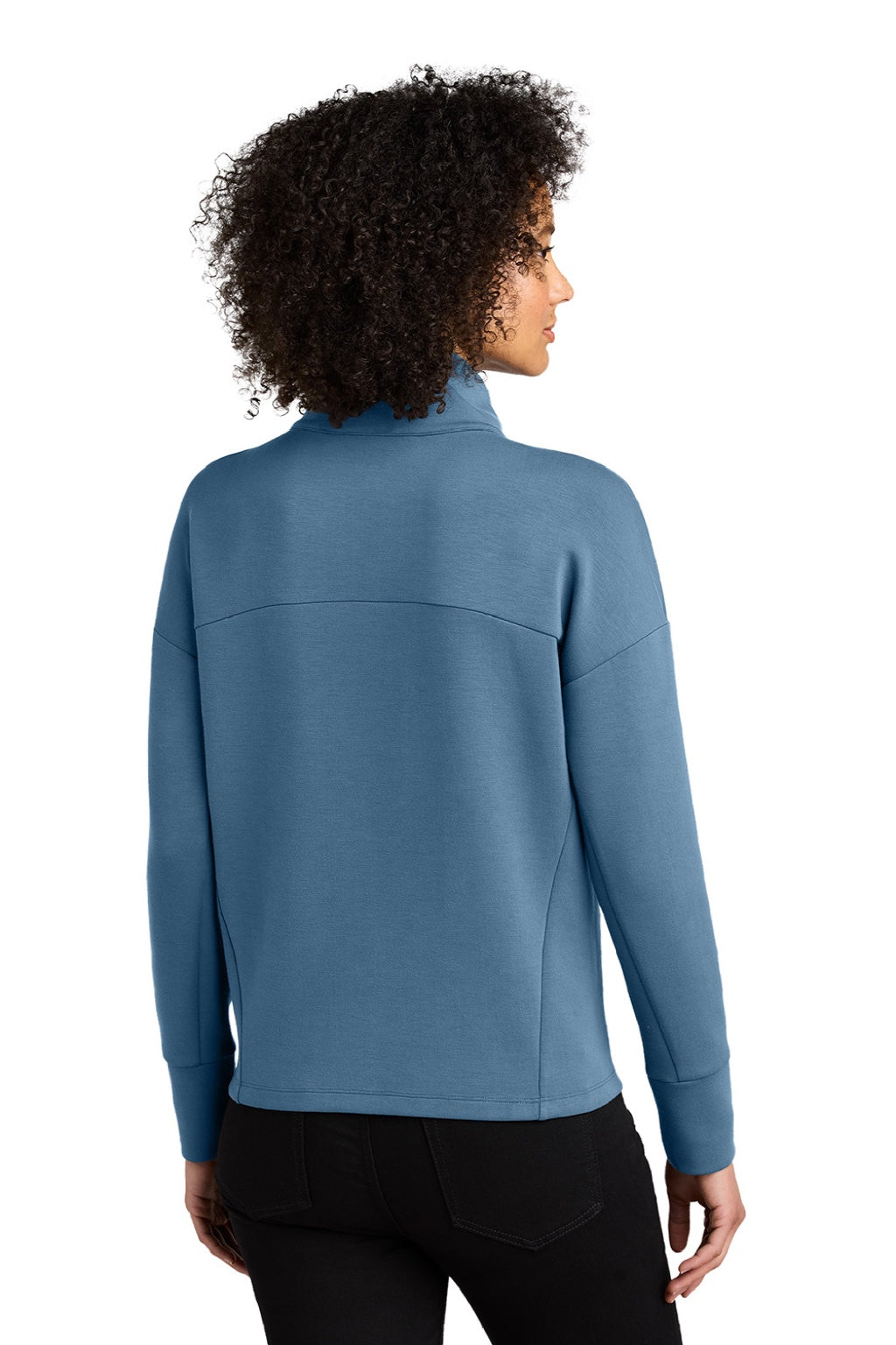 Ogio LOG860 Womens Transcend Full Zip Sweatshirt w/ Pockets Mist Blue Model Back