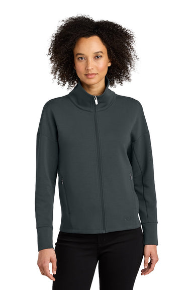 Ogio LOG860 Womens Transcend Full Zip Sweatshirt w/ Pockets Tarmac Grey Model Front