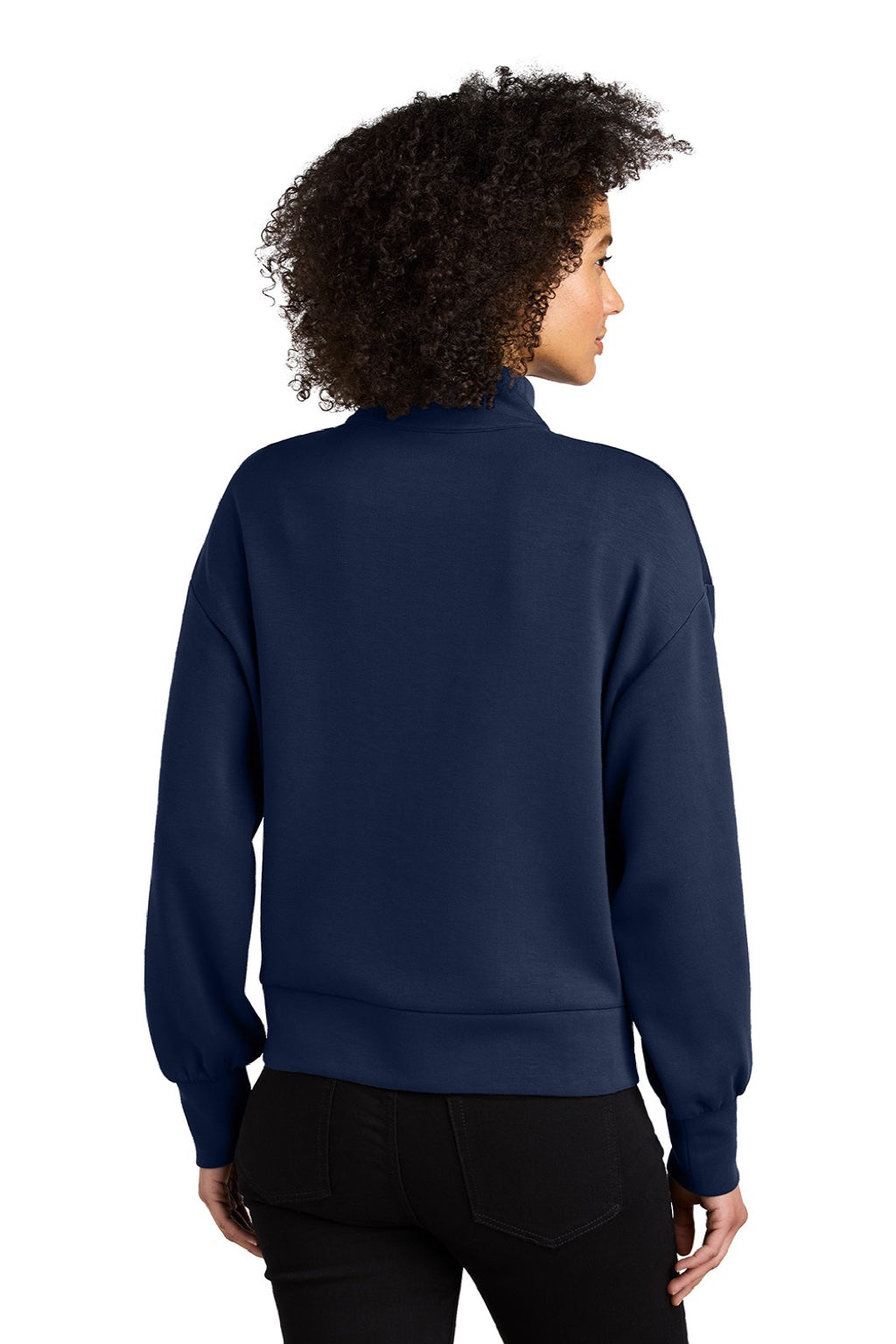 Ogio LOG861 Womens Transcend 1/4 Zip Sweatshirt River Navy Blue Model Back