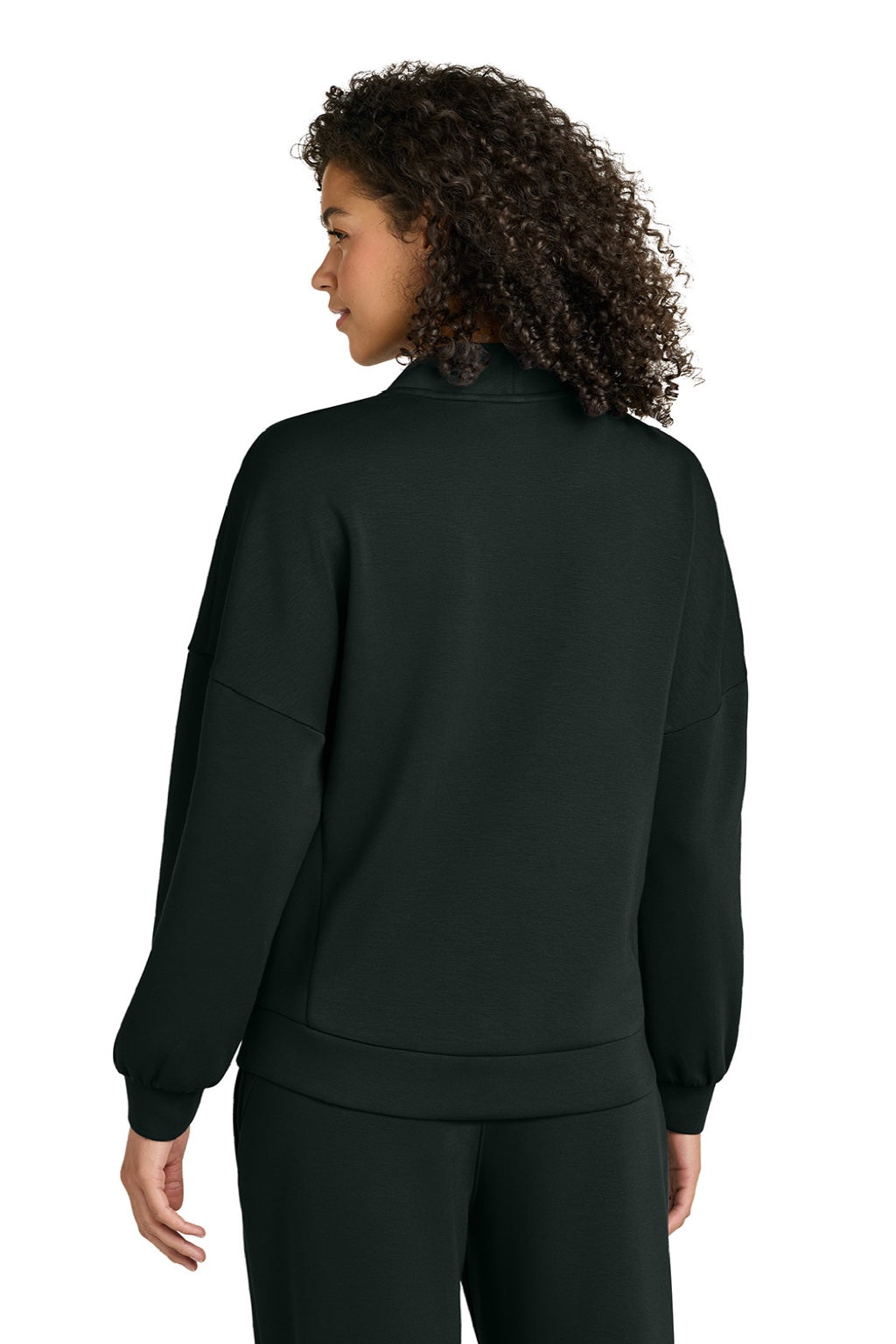 Ogio LOG862 Womens Transcend Fleece Cardigan Sweatshirt w/ Pockets Blacktop Model Back