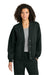 Ogio LOG862 Womens Transcend Fleece Cardigan Sweatshirt w/ Pockets Blacktop Model Front