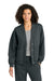 Ogio LOG862 Womens Transcend Fleece Cardigan Sweatshirt w/ Pockets Tarmac Grey Model Front
