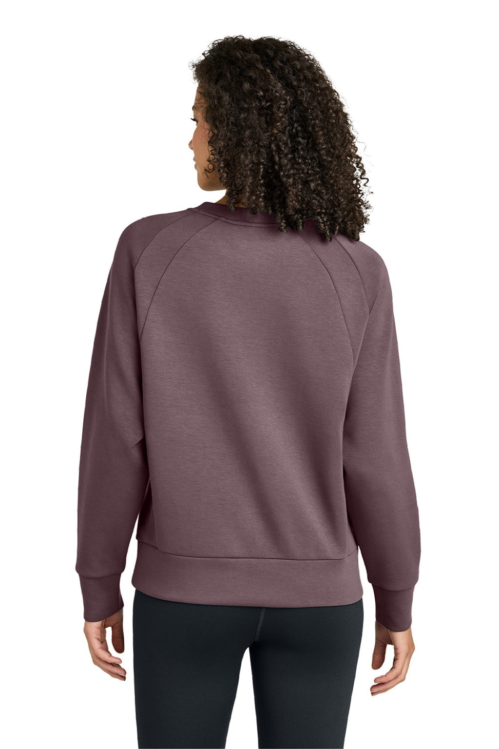 Ogio LOG863 Womens Transcend Fleece Crewneck Sweatshirt Ashen Plum Purple Model Back
