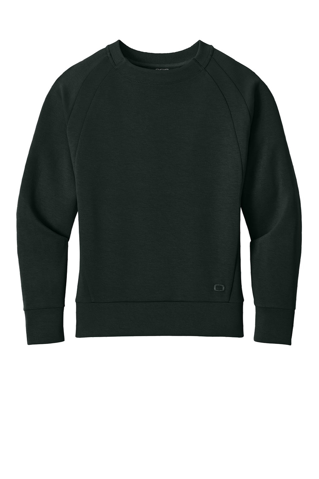 Ogio LOG863 Womens Transcend Fleece Crewneck Sweatshirt Blacktop Flat Front