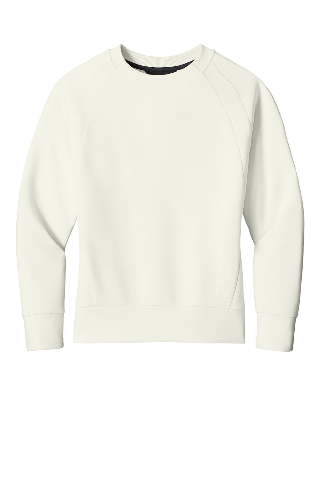 Ogio LOG863 Womens Transcend Fleece Crewneck Sweatshirt Opal White Flat Front