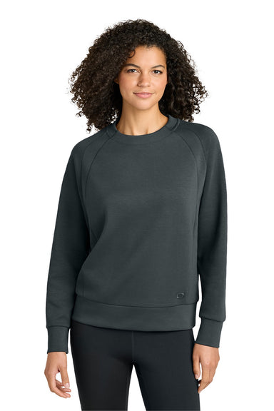 Ogio LOG863 Womens Transcend Fleece Crewneck Sweatshirt Tarmac Grey Model Front