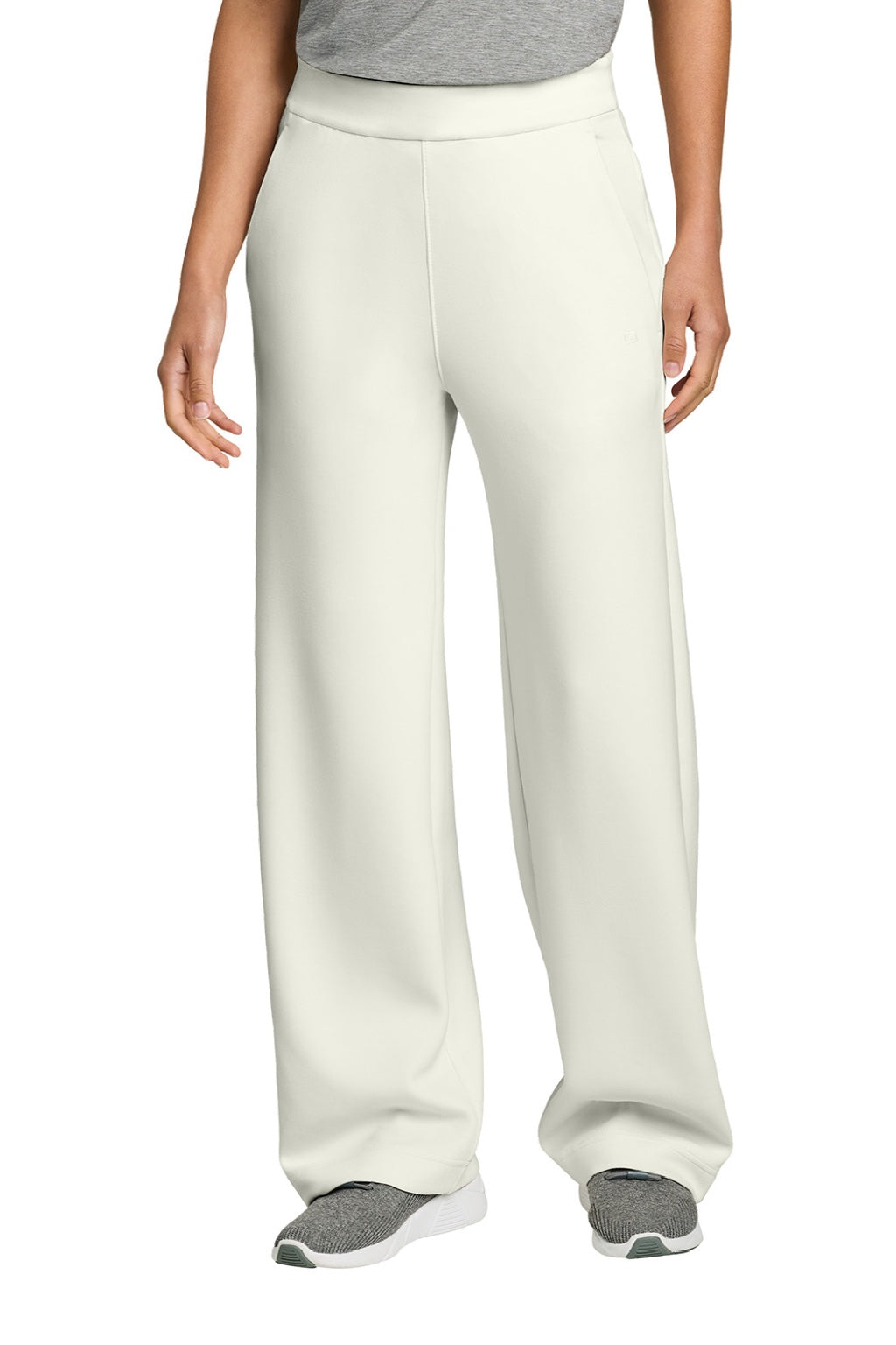 Ogio LOG864 Womens Transcend Fleece Sweatpants w/ Pockets Opal White Model Front