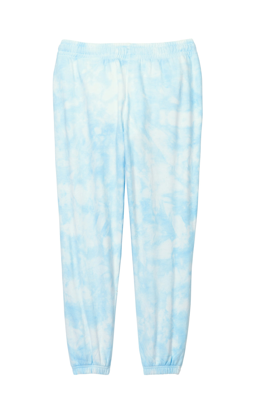 Port & Company LPC140P Womens Beach Wash Tie Dye Sweatpants w/ Pockets Glacier Blue Flat Back