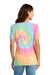 Port & Company LPC147V Womens Tie-Dye Short Sleeve V-Neck T-Shirt Pastel Rainbow Model Back