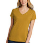 Port & Company Womens Short Sleeve V-Neck T-Shirt - Heather Ochre Yellow - Closeout