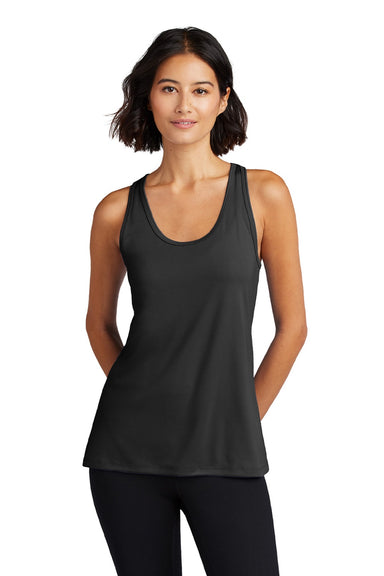 Port & Company LPC380TT Womens DryZone Moisture Wicking Performance Tank Top Jet Black Model Front