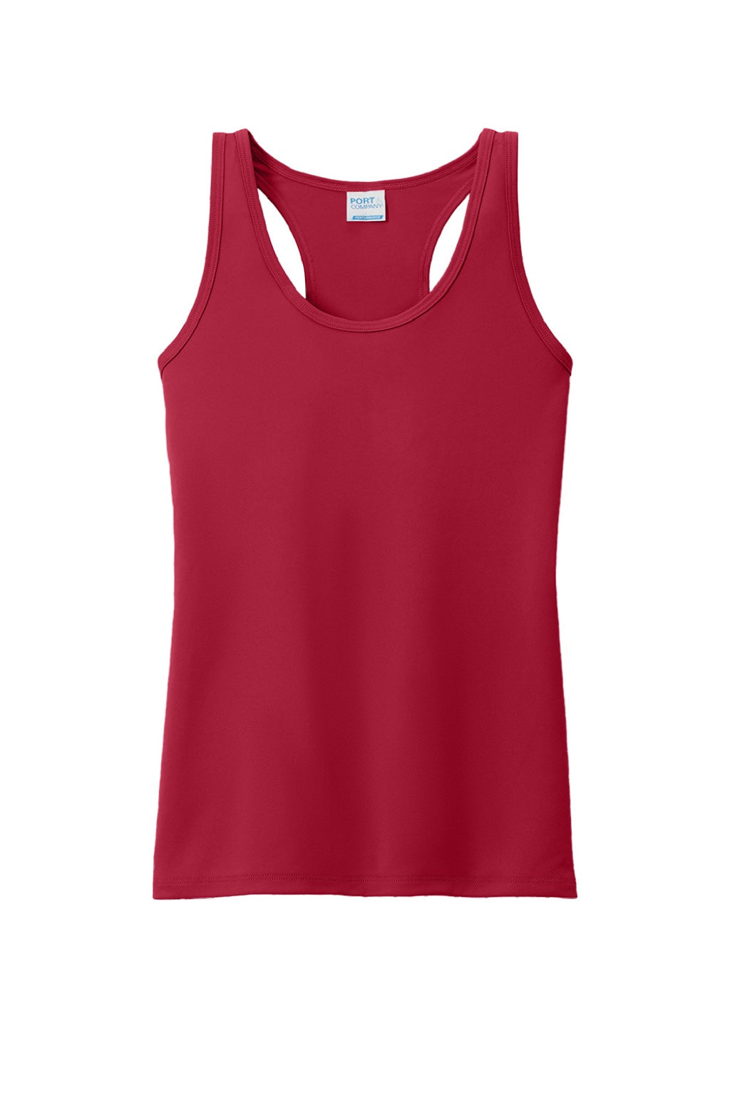 Port & Company LPC380TT Womens DryZone Moisture Wicking Performance Tank Top Red Flat Front