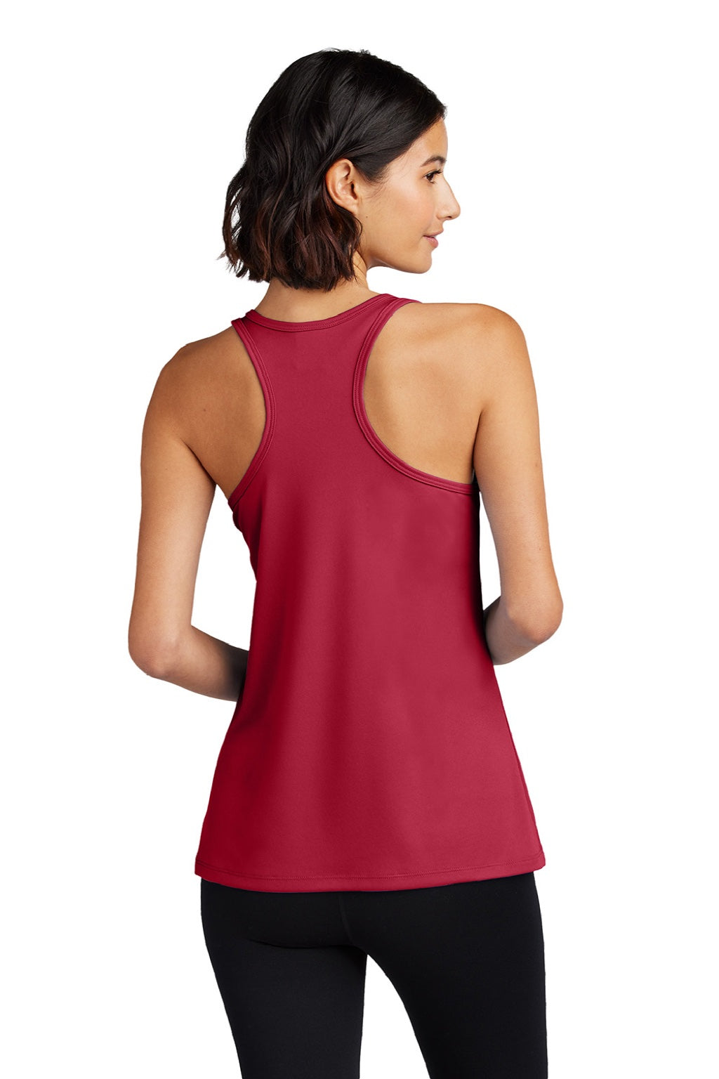Port & Company LPC380TT Womens DryZone Moisture Wicking Performance Tank Top Red Model Back