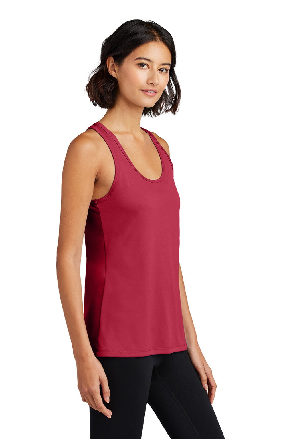 Port & Company LPC380TT Womens DryZone Moisture Wicking Performance Tank Top Red Model Side