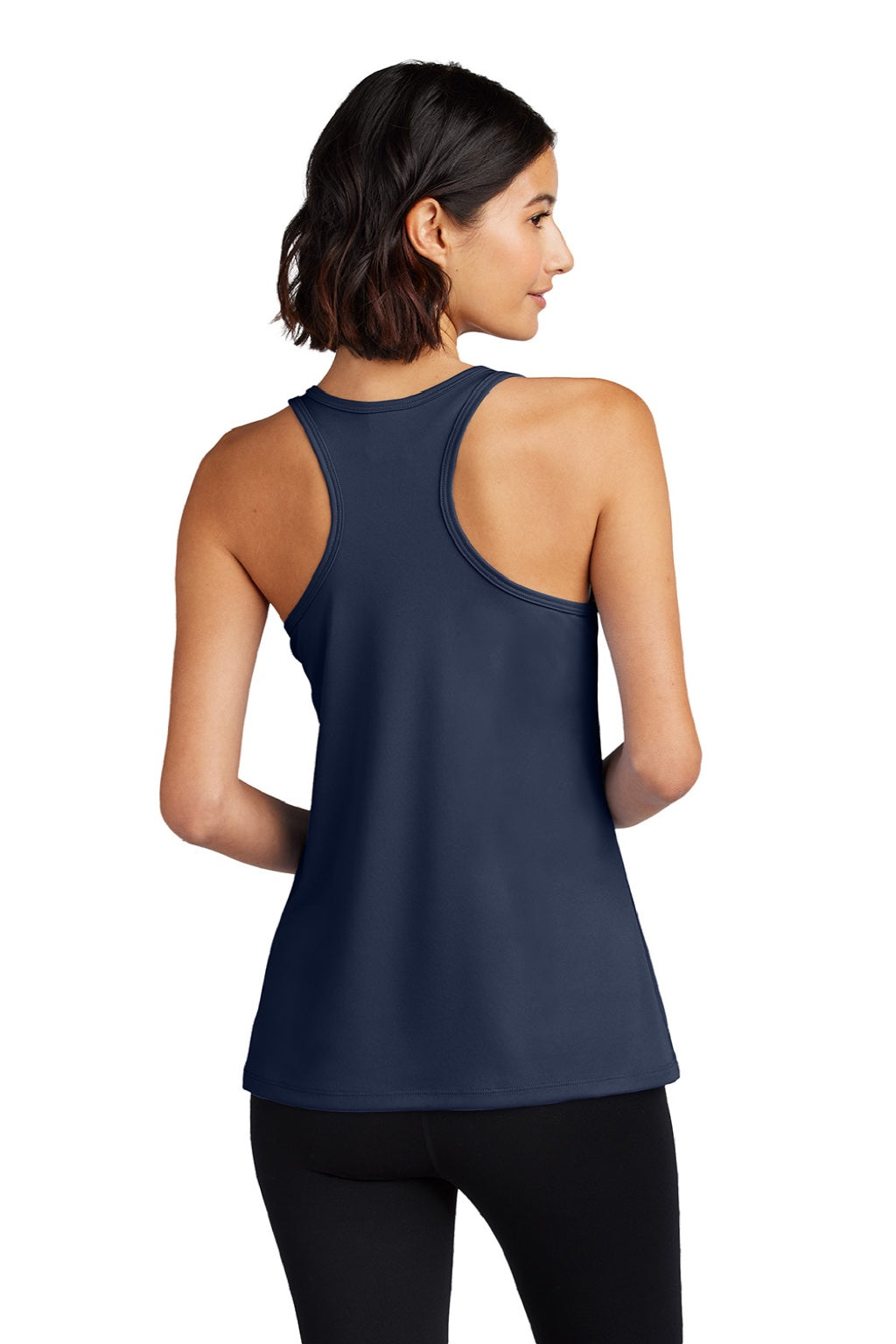 Port & Company LPC380TT Womens DryZone Moisture Wicking Performance Tank Top True Navy Blue Model Back