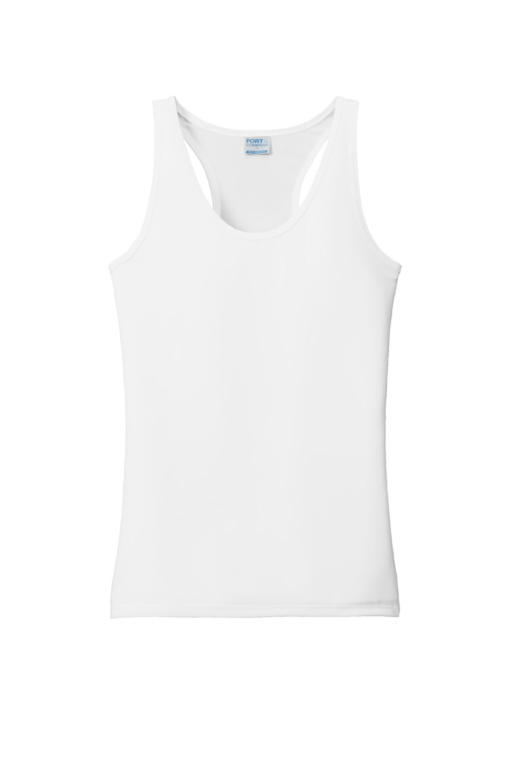 Port & Company LPC380TT Womens DryZone Moisture Wicking Performance Tank Top White Flat Front