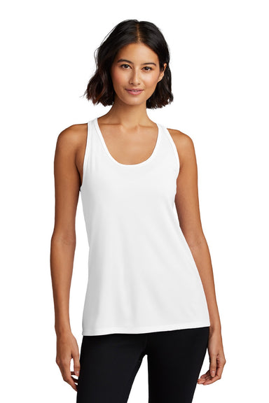 Port & Company LPC380TT Womens DryZone Moisture Wicking Performance Tank Top White Model Front