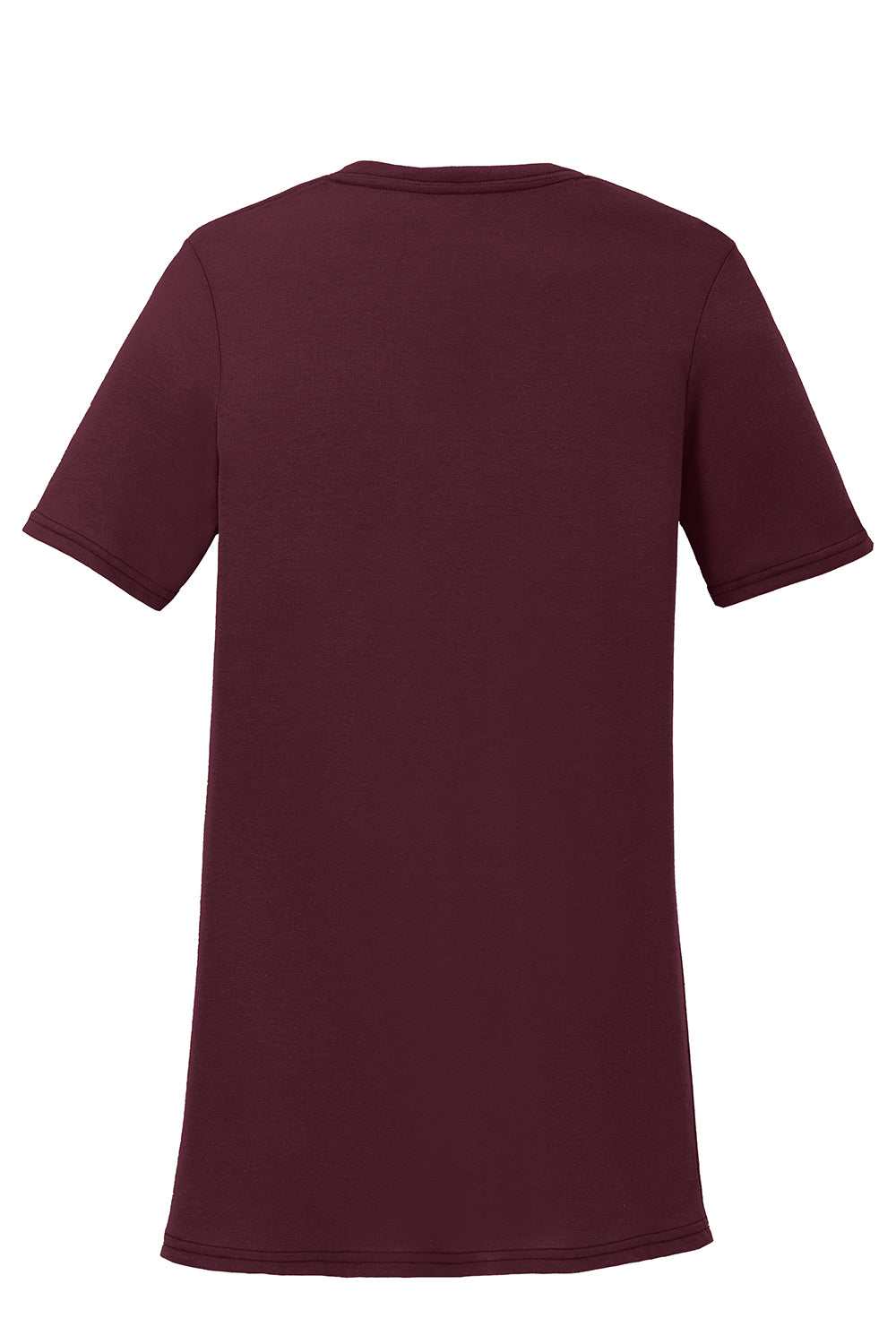 Port & Company LPC381V Womens Dry Zone Performance Moisture Wicking Short Sleeve V-Neck T-Shirt Athletic Maroon Flat Back