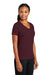 Port & Company LPC381V Womens Dry Zone Performance Moisture Wicking Short Sleeve V-Neck T-Shirt Athletic Maroon Model 3q