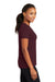 Port & Company LPC381V Womens Dry Zone Performance Moisture Wicking Short Sleeve V-Neck T-Shirt Athletic Maroon Model Side