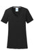 Port & Company LPC381V Womens Dry Zone Performance Moisture Wicking Short Sleeve V-Neck T-Shirt Jet Black Flat Front