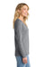 Port & Company LPC450VLS Womens Fan Favorite Long Sleeve V-Neck T-Shirt Heather Grey Model Side