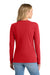 Port & Company LPC450VLS Womens Fan Favorite Long Sleeve V-Neck T-Shirt Bright Red Model Back