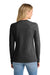 Port & Company LPC450VLS Womens Fan Favorite Long Sleeve V-Neck T-Shirt Heather Dark Grey Model Back