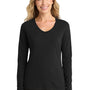 Port & Company Womens Fan Favorite Long Sleeve V-Neck T-Shirt - Jet Black