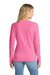 Port & Company LPC450VLS Womens Fan Favorite Long Sleeve V-Neck T-Shirt New Pink Model Back