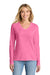 Port & Company LPC450VLS Womens Fan Favorite Long Sleeve V-Neck T-Shirt New Pink Model Front