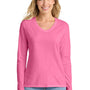 Port & Company Womens Fan Favorite Long Sleeve V-Neck T-Shirt - New Pink