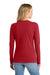 Port & Company LPC450VLS Womens Fan Favorite Long Sleeve V-Neck T-Shirt Team Cardinal Red Model Back