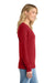 Port & Company LPC450VLS Womens Fan Favorite Long Sleeve V-Neck T-Shirt Team Cardinal Red Model Side