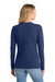 Port & Company LPC450VLS Womens Fan Favorite Long Sleeve V-Neck T-Shirt Team Navy Blue Model Back