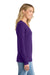 Port & Company LPC450VLS Womens Fan Favorite Long Sleeve V-Neck T-Shirt Team Purple Model Side