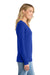 Port & Company LPC450VLS Womens Fan Favorite Long Sleeve V-Neck T-Shirt True Royal Blue Model Side