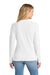Port & Company LPC450VLS Womens Fan Favorite Long Sleeve V-Neck T-Shirt White Model Back