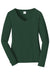 Port & Company LPC450VLS Womens Fan Favorite Long Sleeve V-Neck T-Shirt Forest Green Flat Front