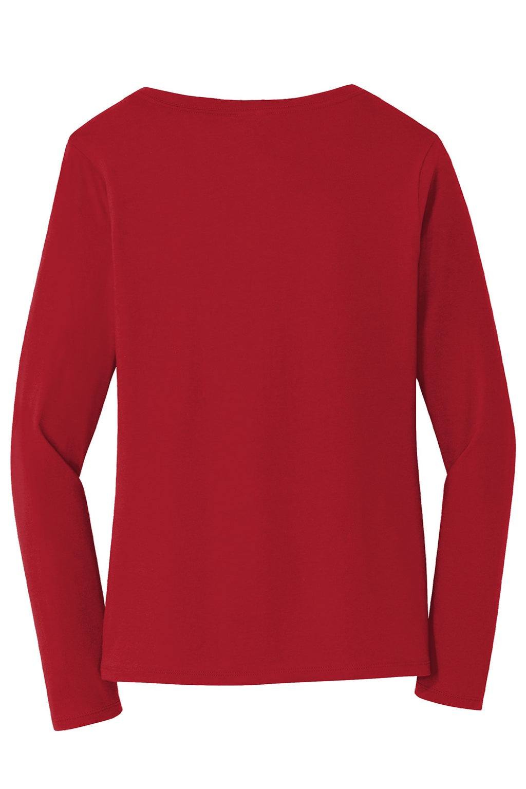 Port & Company LPC450VLS Womens Fan Favorite Long Sleeve V-Neck T-Shirt Team Cardinal Red Flat Back