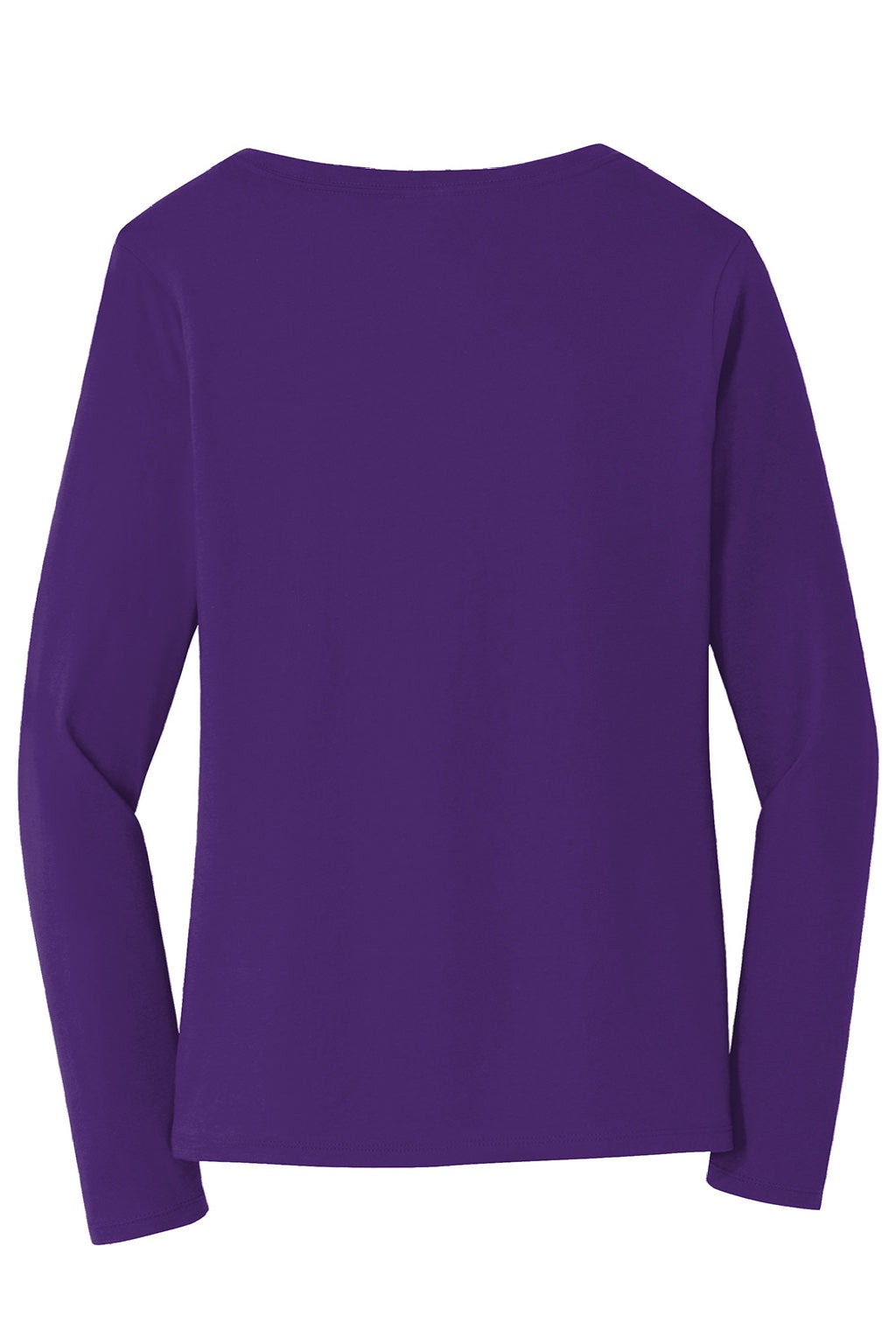 Port & Company LPC450VLS Womens Fan Favorite Long Sleeve V-Neck T-Shirt Team Purple Flat Back