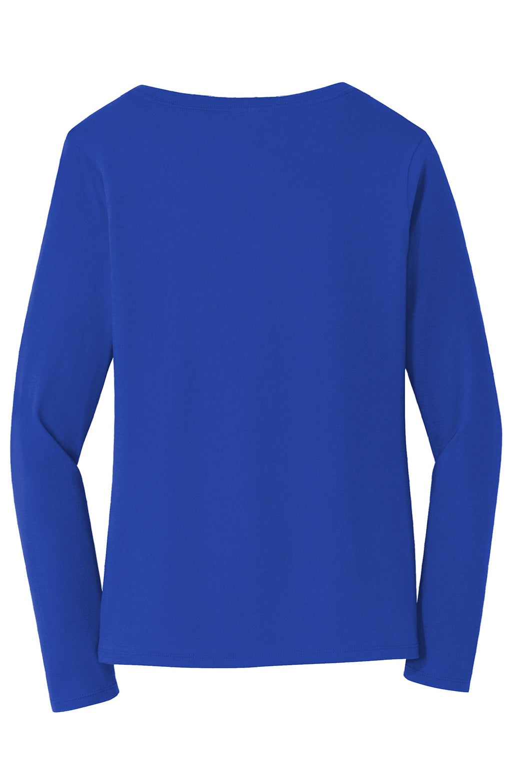 Port & Company LPC450VLS Womens Fan Favorite Long Sleeve V-Neck T-Shirt True Royal Blue Flat Back