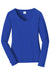 Port & Company LPC450VLS Womens Fan Favorite Long Sleeve V-Neck T-Shirt True Royal Blue Flat Front