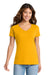 Port & Company LPC450V Womens Fan Favorite Short Sleeve V-Neck T-Shirt Bright Gold Model Front
