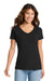 Port & Company LPC450V Womens Fan Favorite Short Sleeve V-Neck T-Shirt Jet Black Model Front