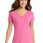 Port & Company Womens Fan Favorite Short Sleeve V-Neck T-Shirt - New Pink