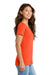 Port & Company LPC450V Womens Fan Favorite Short Sleeve V-Neck T-Shirt Orange Model Side