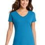 Port & Company Womens Fan Favorite Short Sleeve V-Neck T-Shirt - Sapphire Blue