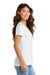 Port & Company LPC450V Womens Fan Favorite Short Sleeve V-Neck T-Shirt White Model Side
